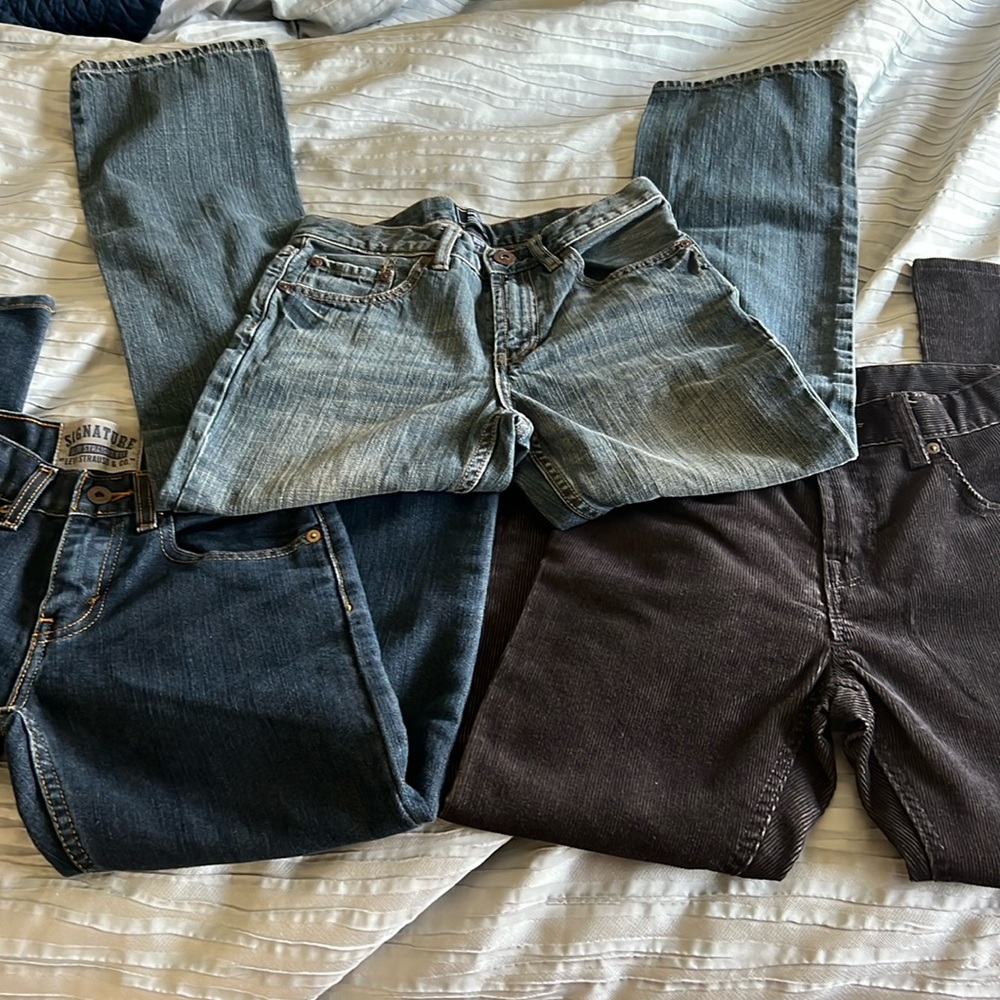 3 pairs jeans 10 regular boys gap gap and Levi’s